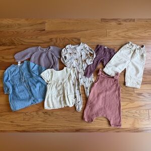 Baby girl Bundle 6-9m and 9-12m - Zara, Caden Lane, Colored organics